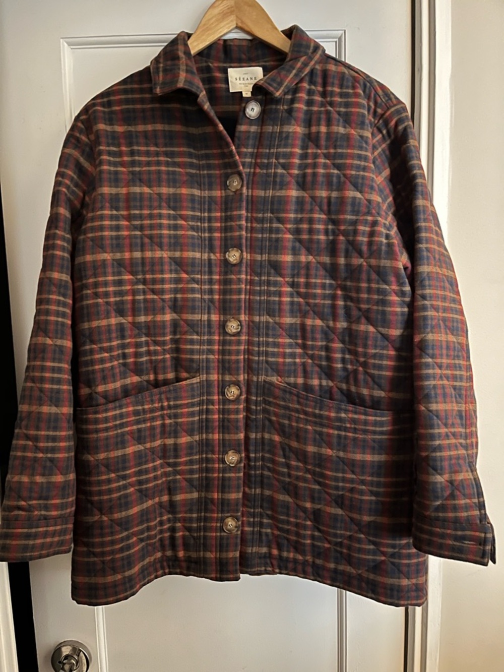 Sezane Quilted Plaid Will Jacket